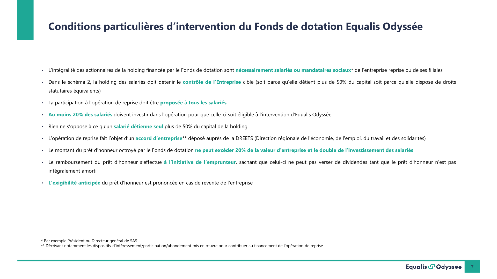 Equalis Odyssée Critères d'intervention